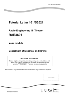 RAE3601 Tut letter 101 0 2021