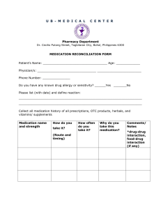 Medication Reconciliation Form