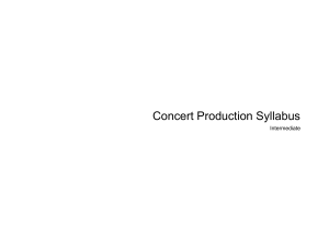 Concert Production Syllabus