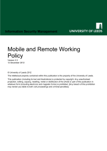 Mobile  Remote Working Policy
