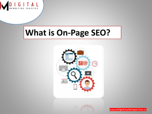 What is On-Page SEO - J.M. Digital Marketing Services