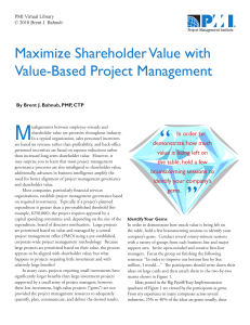 Maximizing Shareholder Value with Value-Based Project Management