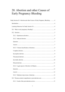 20. Abortion and other Causes of Early Pregnancy Bleeding