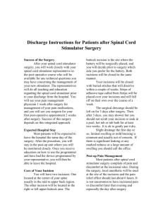 Discharge Instructions for Spinal Cord Stimulation Patients of Dr
