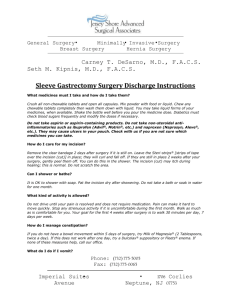 Sleeve Gastrectomy Surgery Discharge Instructions