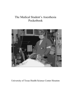 The Medical Student`s Anesthesia Pocketbook