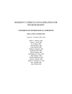 resident curriculum guidelines for neurosurgery