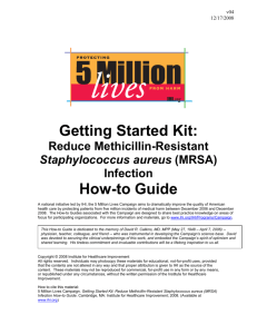 IHI Reduce MRSA Infections - Kentucky Hospital Association