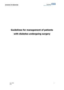 Guidelines for management of patients with diabetes undergoing