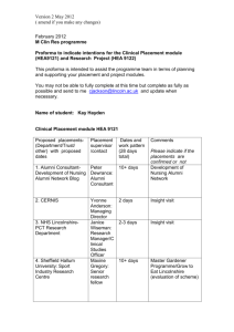 Proforma to indicate intentions for Clinical Placement module and