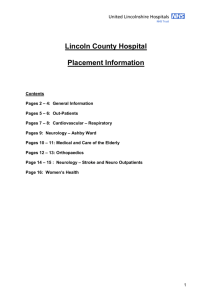 Lincoln County Hospital Placement Information Contents Pages 2
