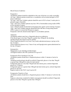 Blood Glucose Guidelines