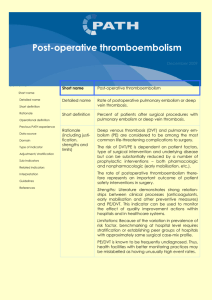 Post-operative thromboembolism