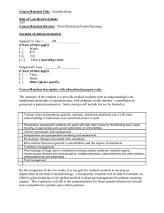 Course/Rotation Title: Anesthesiology