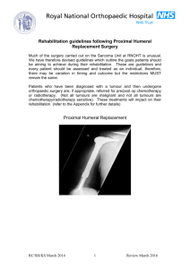 Proximal humeral replacement rehabilitation guidelines