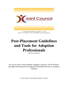 Post-Placement Guidelines and Tools for Adoption