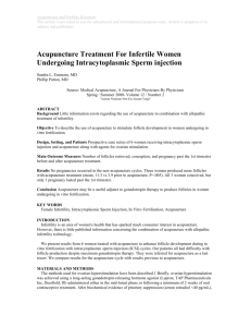 Role of acupuncture in the treatment of female infertility