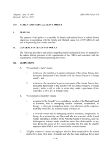 Policy 410 Family and Medical Leave Policy