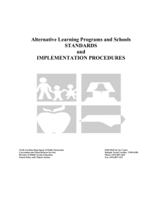 Alternative Learning Programs and Schools STANDARDS