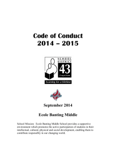 Code of Conduct Guidelines: 2004 – 2005