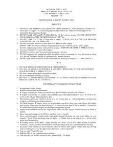 preoperative surgery instructions