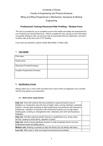 Placement Risk Profiling Form