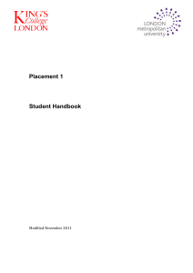 Placement 1 Student Handbook 2011 - 2012