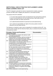 Placement and Work-based Learning Checklist