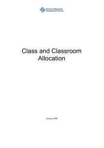 Class and Classroom Allocation