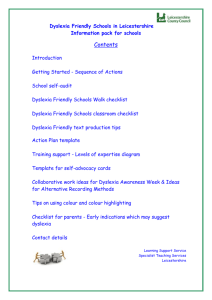 Dyslexia Friendly Schools in Leicestershire Information pack for