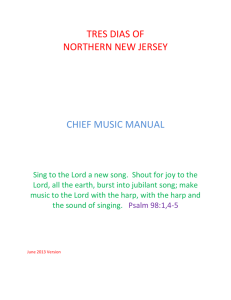 Chief Music Manual – 2013 - TRES DIAS | of Northern New Jersey