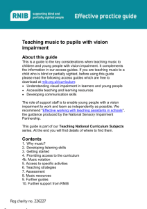 Teaching music to pupils with vision impairment Guide (Word