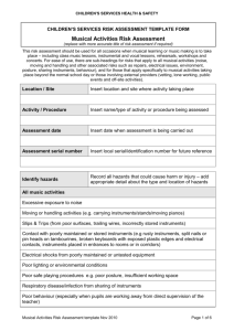 Musical Activities Risk Assessment template