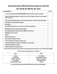 Alvaton Elementary Fifth Grade School Supply List