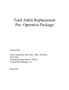 Pre Operative Information for Dr - Canadian Orthopaedic Foot and