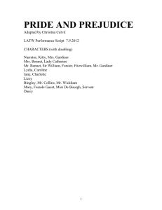 PRIDE AND PREJUDICE Adapted by Christina Calvit LATW