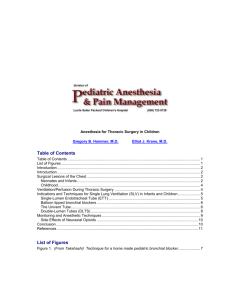 Ventilation/Perfusion During Thoracic Surgery