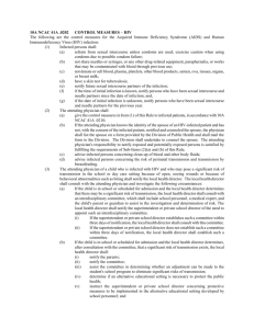 10A NCAC 41A .0202 CONTROL MEASURES – HIV The following