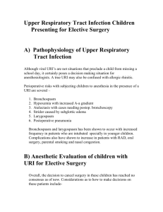 Upper Respiratory Tract Infection in Children Presenting for Surgery