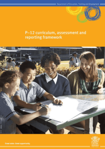 P-12 curriculum, assessment and reporting framework