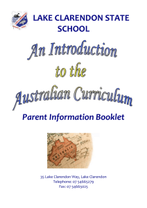 Parent information brochure - Lake Clarendon State School