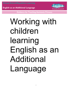 Working with children learning English as an Additional Language