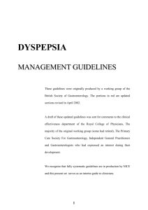 DYSPEPSIA - British Society of Gastroenterology