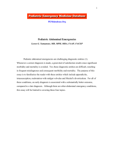 Pediatric Abdominal Emergencies - Pediatric Emergency Medicine