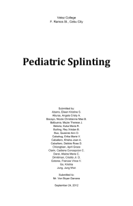 OT8 – Pediatric Splinting