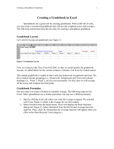 Creating a Gradebook in Excel