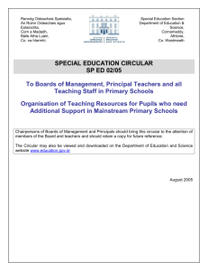 Circular SP ED 02/05 - Organisation of Teaching Resources for