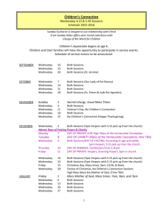 CC Wednesday Schedule - Nativity of Our Lord Parish