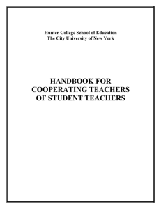 Cooperating Teachers Student Teaching Handbook