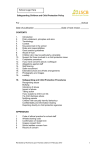 Model school safeguarding and child protection policy